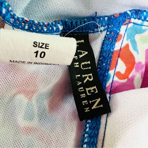 Lauren Ralph Lauren Vibrant Floral Swimsuit One Piece Ruched Rare Print 10 - Picture 6 of 6